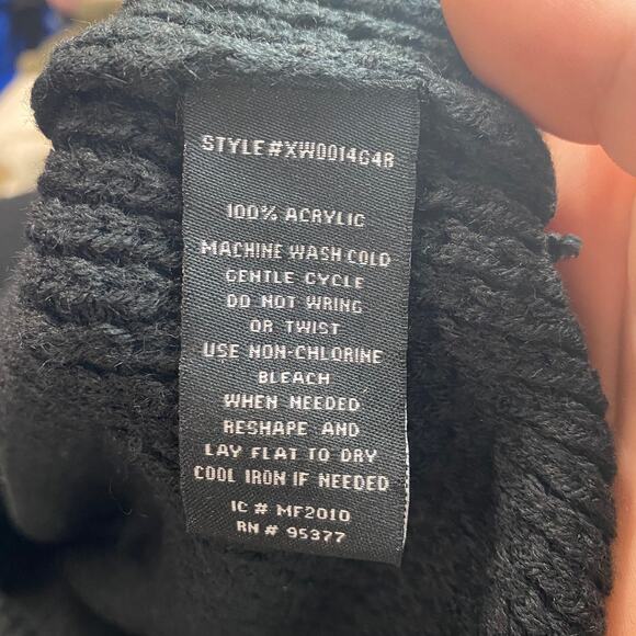 Sanctuary Sweater Women Medium Solid Black Cowl Neck Honeycomb - Picture 4 of 7